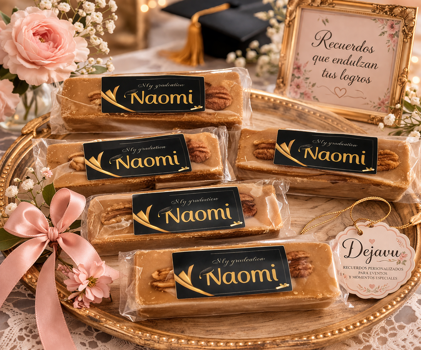 Barras de Leche con Nuez Personalizadas 100g | Recuerdos Dulces DéjàVu