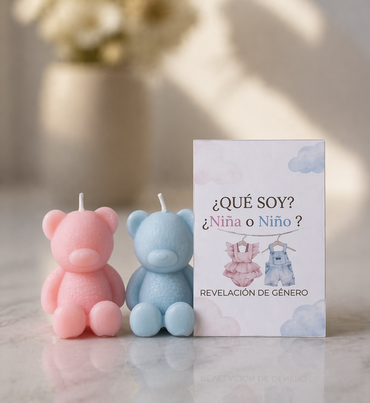 Velas de Osito para Revelación de Género Personalizadas