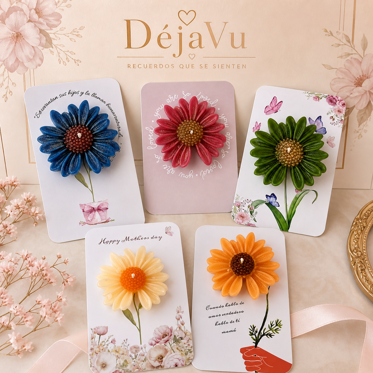 Velas de Margarita Colección Ely | Tarjeta Personalizada para Cualquier Ocasión