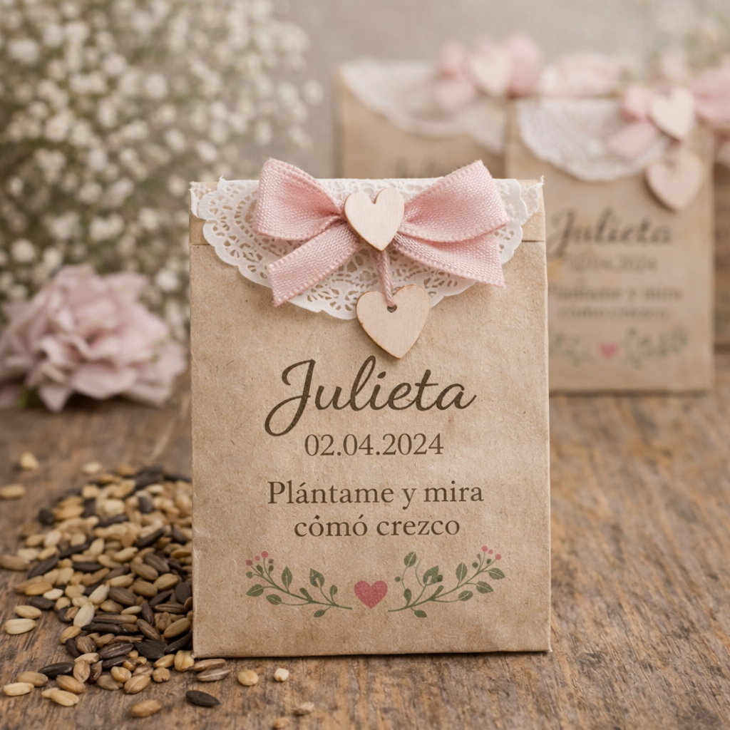 Bolsita de Semillas Personalizada – Recuerdo para Baby Shower o Nacimiento