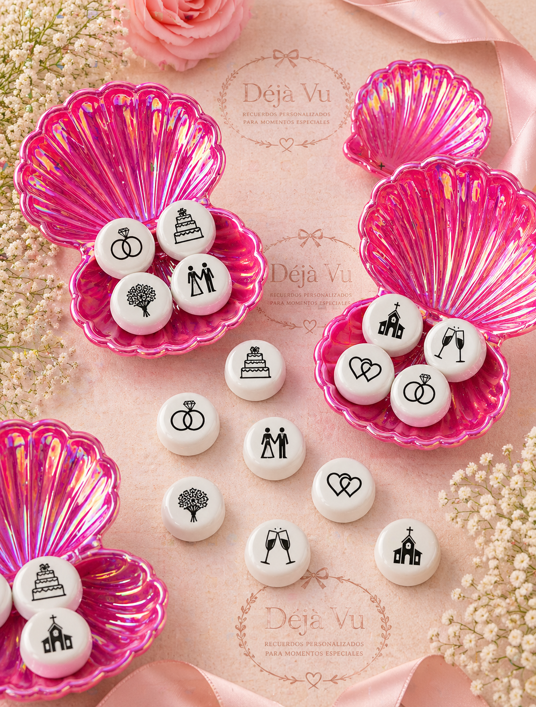 Caramelos Personalizados en Cajita Concha Marina | DéjàVu