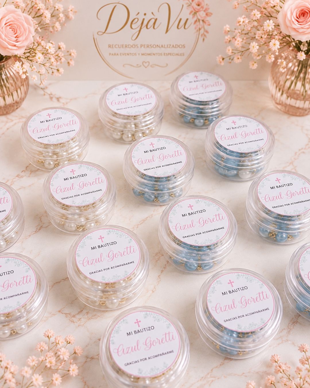 Decenario en Cajita Acrílica Personalizada | Recuerdo Religioso Bautizo, Comunión y Eventos | Colección Moments DéjàVu