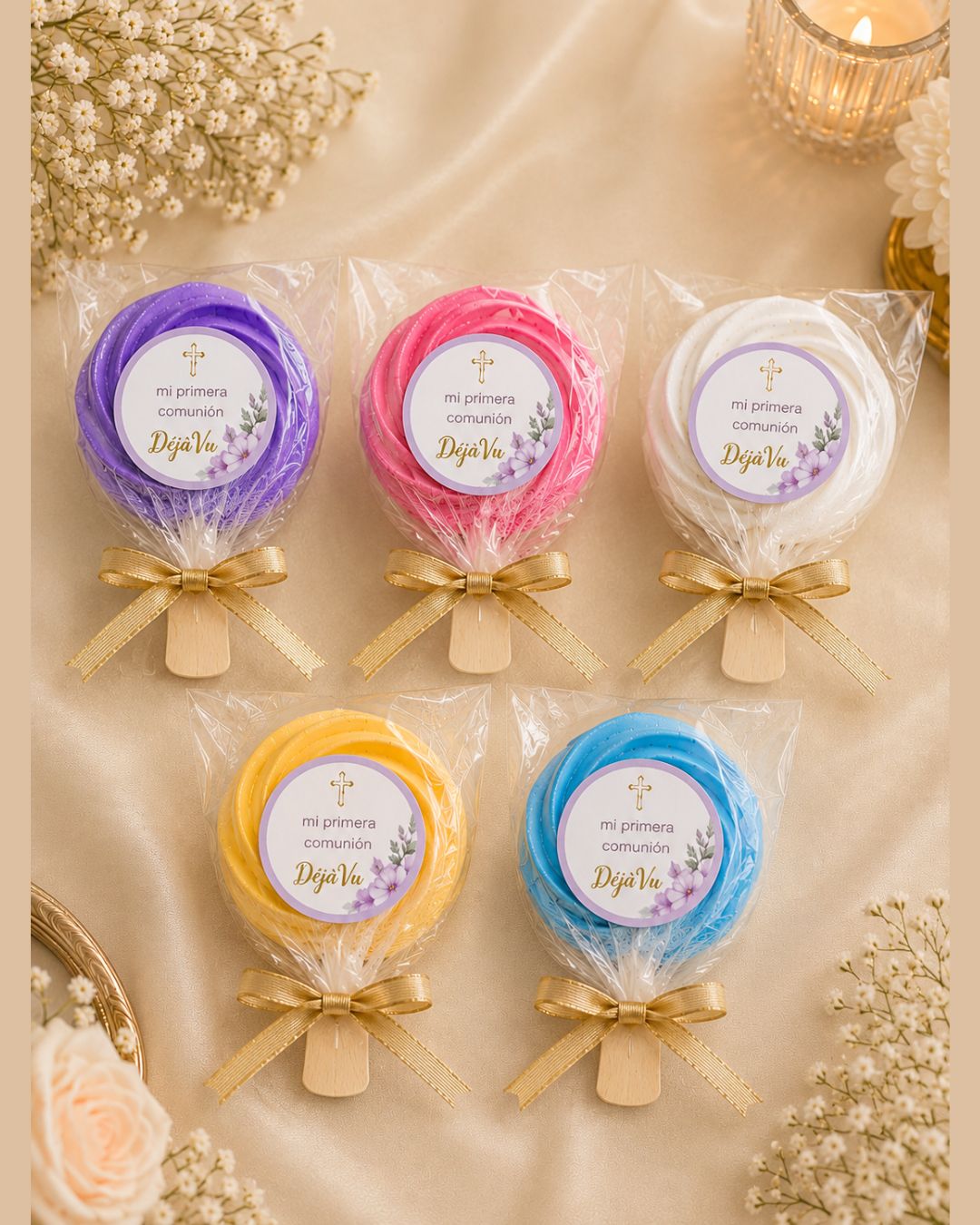 Paletas de Merengue Mini Personalizadas para Eventos | DéjàVu Dulces Artesanales